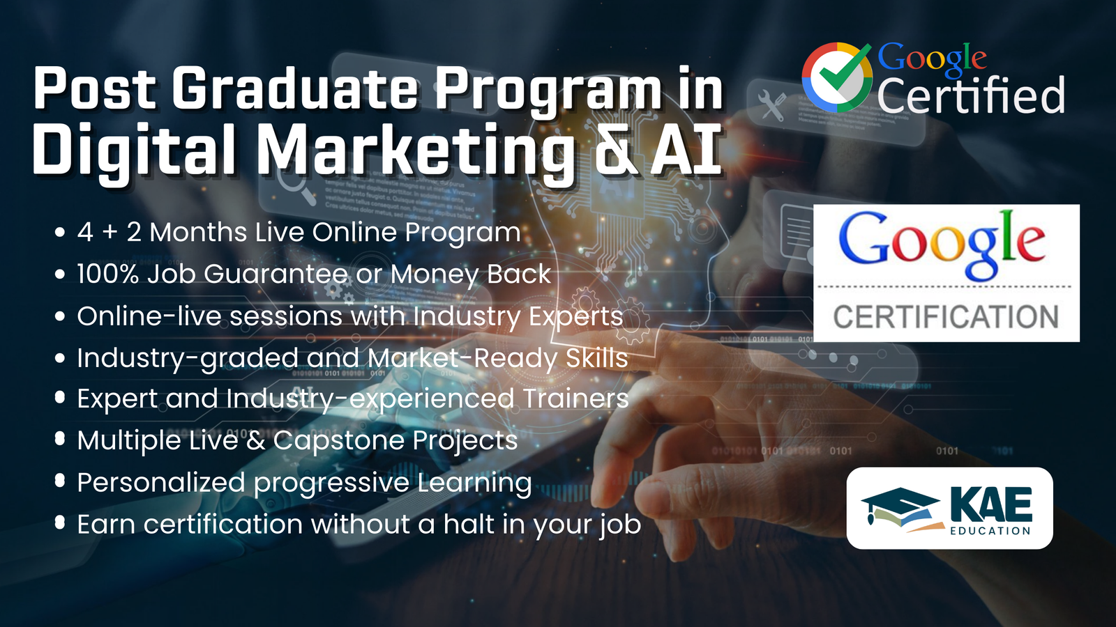 Post Graduate Program in Digital Marketing and AI (Live Online)